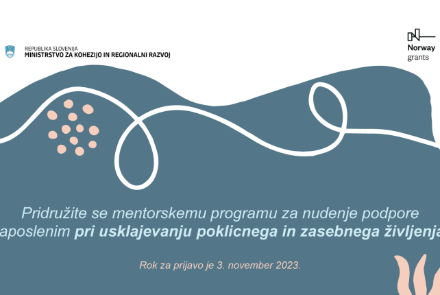 ODPRTA SO MESTA ZA USPOSABLJANJE: MENTORSKI PROGRAM ZA NUDENJE PODPORE ZAPOSLENIM PRI USKLAJEVANJU POKLICNEGA IN ZASEBNEGA ŽIVLJENJA